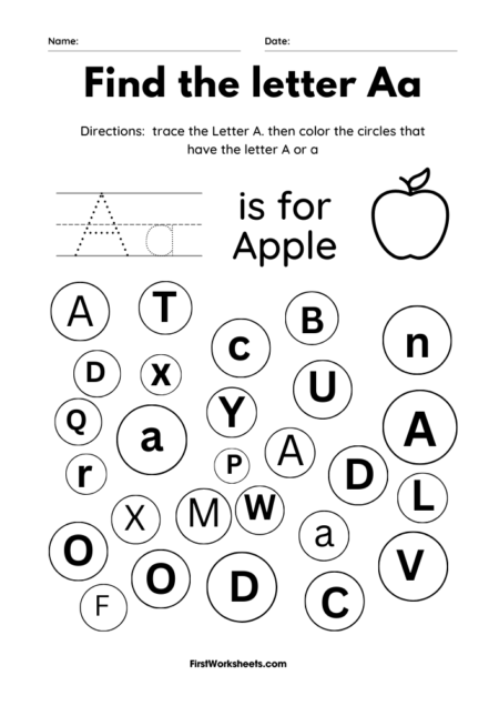 Alphabet & Letters Worksheets | FirstWorksheets