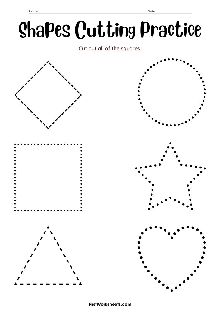 Cutting Practice Worksheets For Preschool | FirstWorksheets