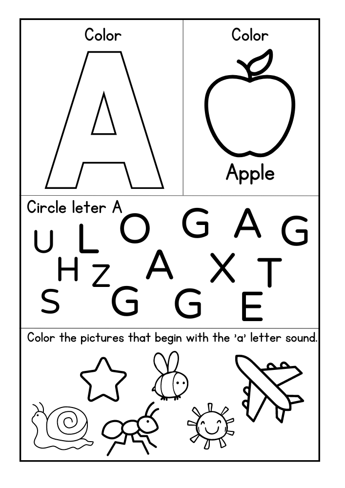 Letter A Worksheets | FirstWorksheets