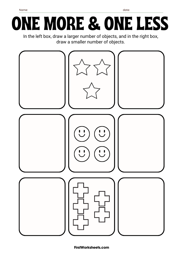 More or Less Worksheets | FirstWorksheets