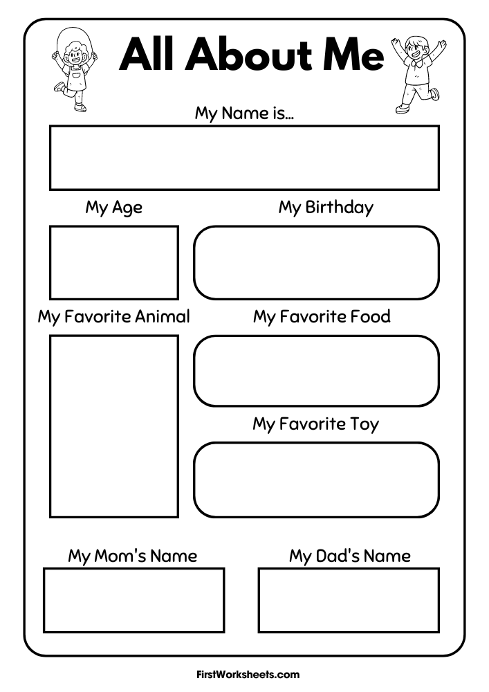 All About Me Preschool and Kindergarten Worksheets | FirstWorksheets