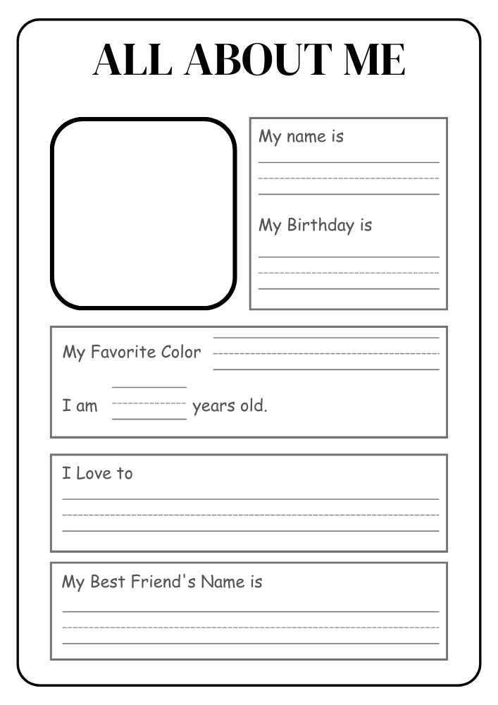 All About Me Preschool and Kindergarten Worksheets | FirstWorksheets